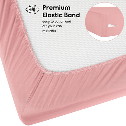 Yoofoss Baby Crib Sheets for Boys Girls, Fitted Crib Sheet 2 Pack for Standard Crib and Toddler