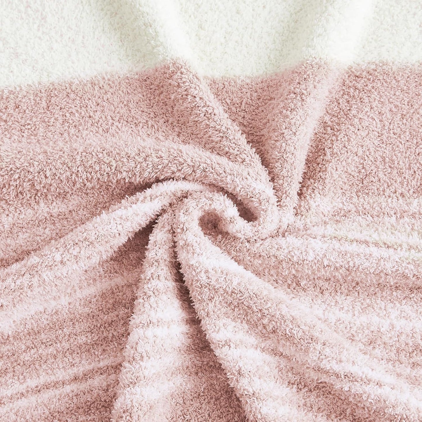 WRENGONGE Pink Throw Blanket, 50x70 Soft Cozy Striped Throw Blankets for Couch, Sofa, Bed, Travel