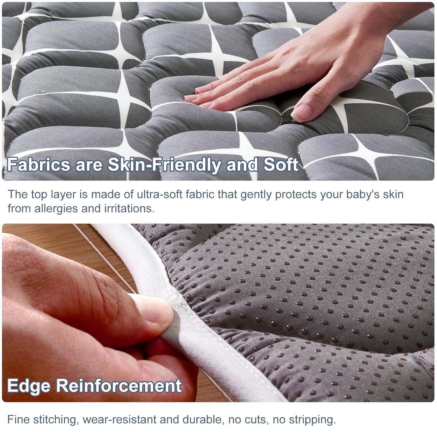 Vibe bear Baby Play Mat 79" X 71", Premium Thicker Foam One-Piece Crawling Mat, Extra Large Anti- Slip Crawling Mat Activity Playmats for Babies,Toddlers, Infants, Play & Tummy Time