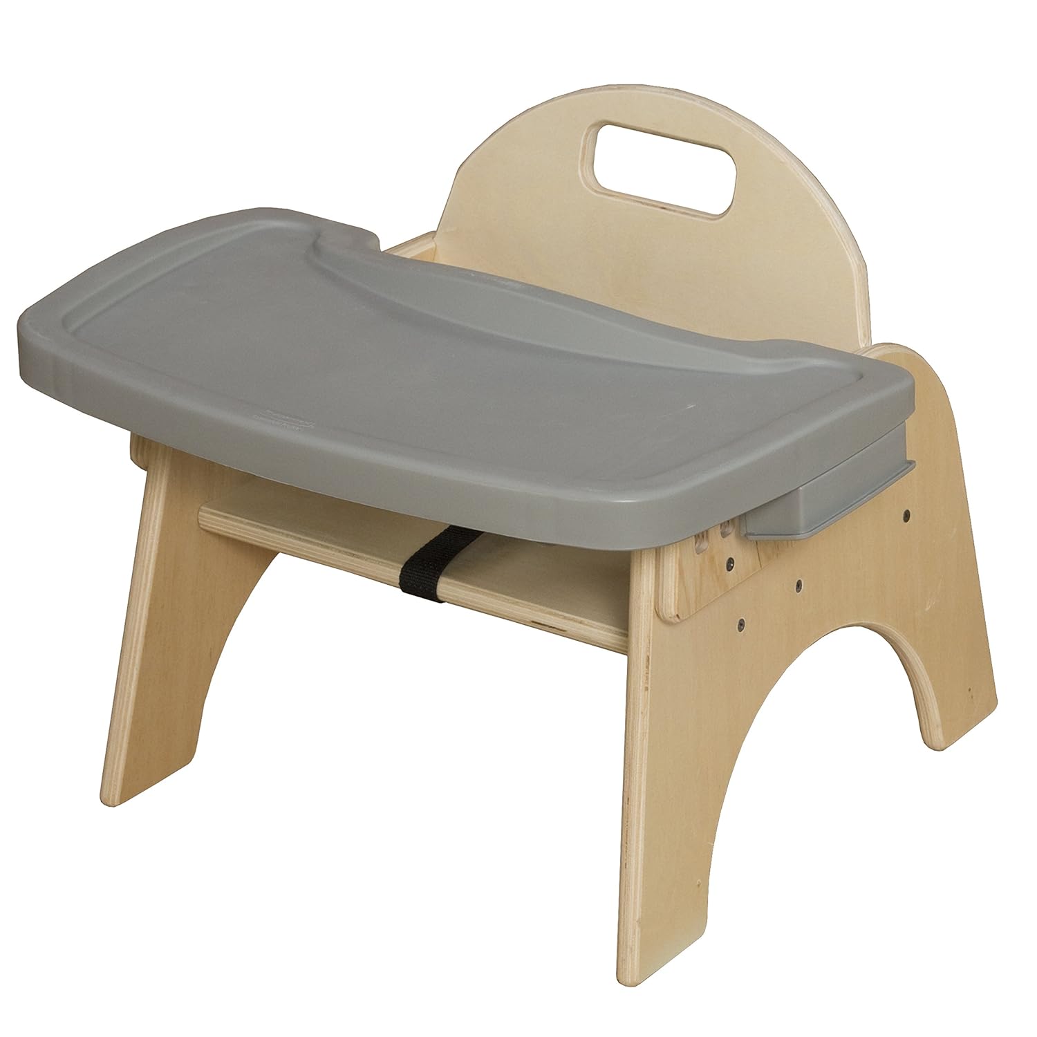 11'H Montessori Low Feeding Chair, Toddler Wooden Stackable Chair with Removable Tray, Safety