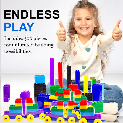 Dimple 300 Piece Large Building Blocks for Toddlers, Kids Interlocking Toys