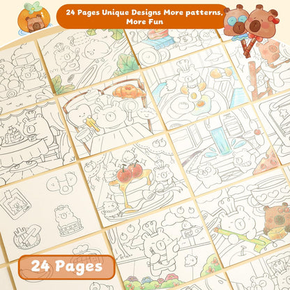 Paint with Water Coloring Books for Kids Ages 3-5, 4-8 – Cute Coloring Book for Teens,Arts and Crafts for Kids Ages 3 4 5 6 7 8+, Birthday Gift Toys for Girls Boys,Travel Toys-Capy