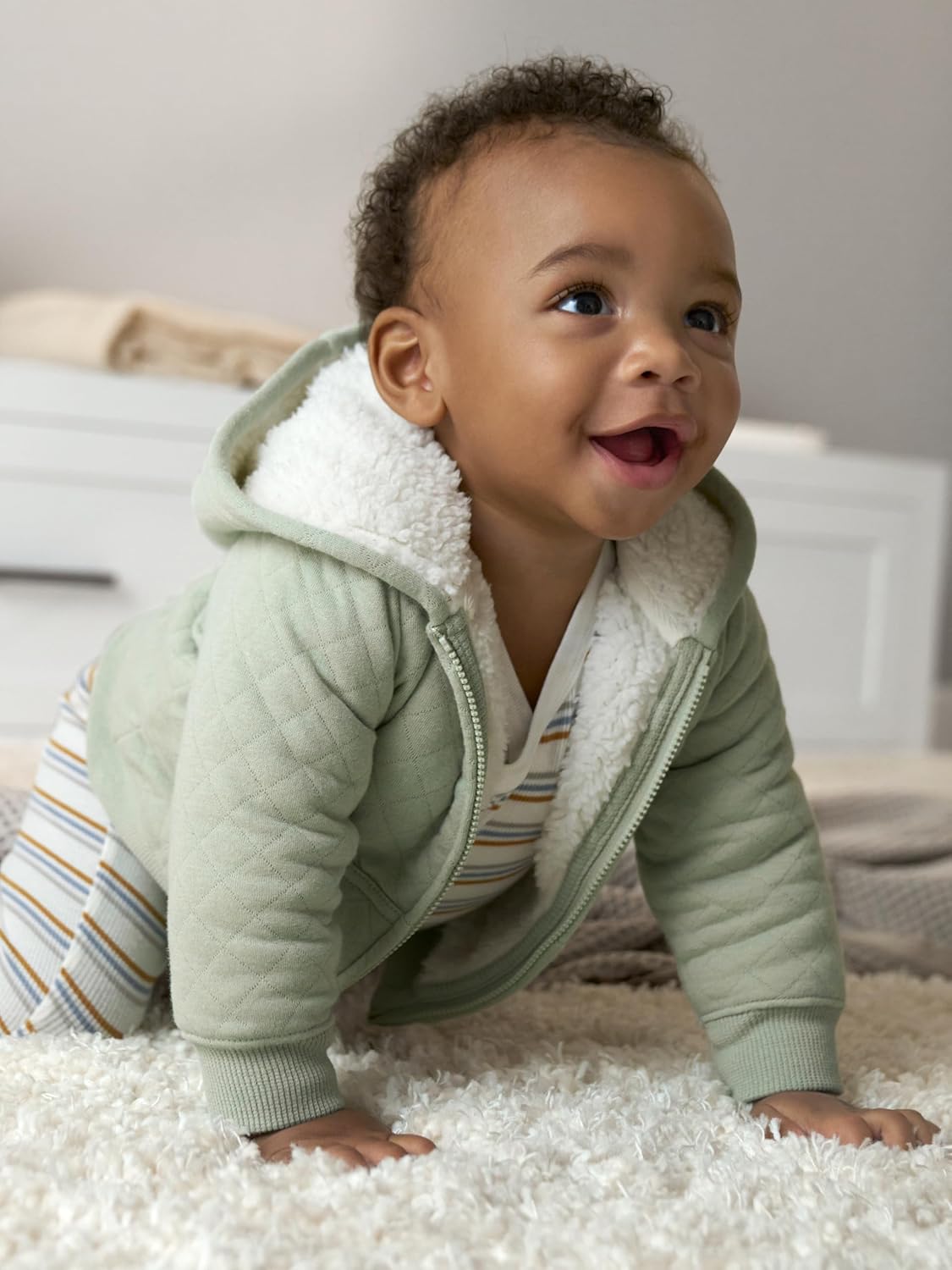 Simple Joys by Carter's Baby Hooded Sweater Jacket with Sherpa Lining