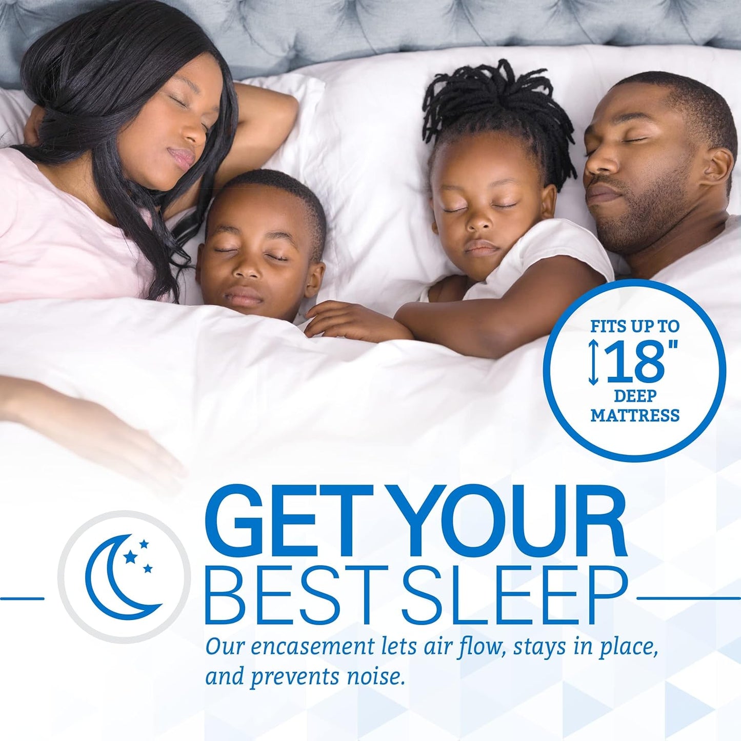 SafeRest Zippered Mattress Protector - Premium 15-18 Inch Waterproof Mattress Cover for Bed - Breathable, Noiseless Washable Mattress Encasement - Queen