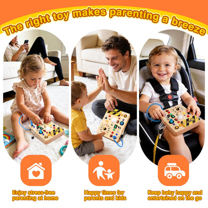 Grarain Busy Board for Toddlers - Montessori Educational Toy for 1-3 Year Old Boys & Girls |