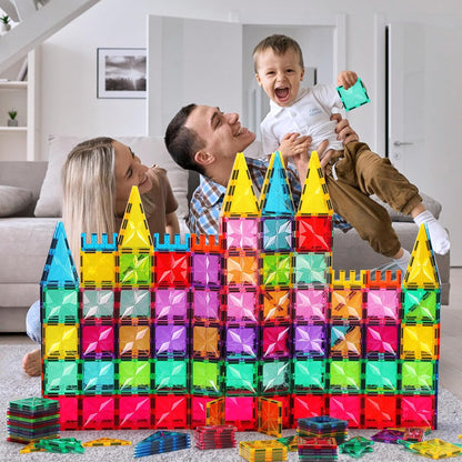 Magnet Tiles, 60PCS Magnetic Building Blocks, Magnetic Tiles, Square Building Castle, Preschool Toys, STEM Stacking Construction Toys for Boys Girls