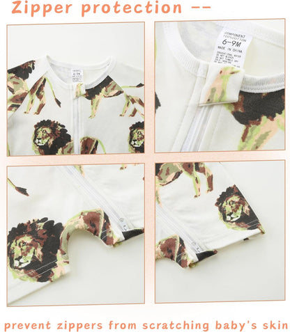 Unisex Summer Trendy 2-Pack Rompers Short Sleeve Zipped Bodysuit Infant Cotton Outfits