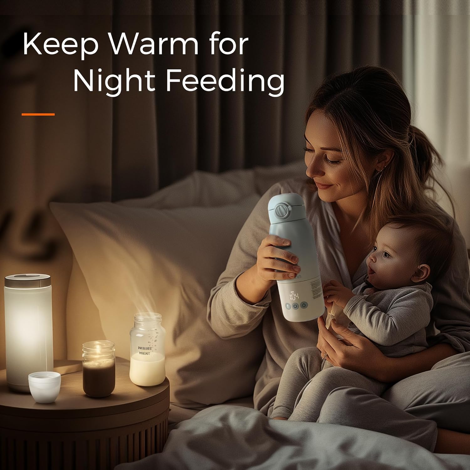 Portable Bottle Warmer for Travel, Dual Heating Modes for Breastmilk & Water, Portable Bottle Milk