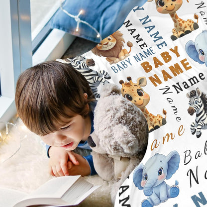 Ship Next Day, Custom Name Blanket - Printed in USA, Personalized Baby Blankets for Girls, Baby
