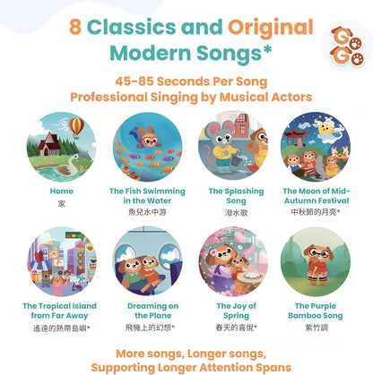 GO GO Learning Chinese is Fun Vol. 2: Bilingual Books for Kids with 8 Songs, Chinese New Year Gifts, Learn Mandarin, Educational Toys, Cultural Learning Book, and Interactive Storybook for Kids