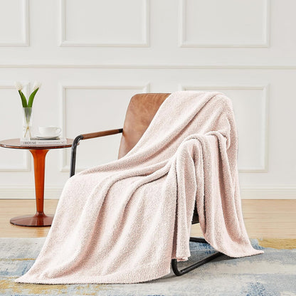 CYMULA Super Soft Pink Throw Blanket 50x60 inches- Lightweight Plush Fuzzy Fluffy Warm Cozy
