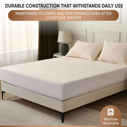 Waterproof Organic Mattress Protector King - Organic Cotton Breathable Mattress Pad Cover - 200 GSM Comfort - Deep Pocket - Fitted Comfort