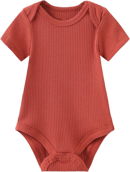 Newborn Baby Boy Girl Short Sleeve Bodysuits Cotton One-Piece Baby Clothes 6-Pack