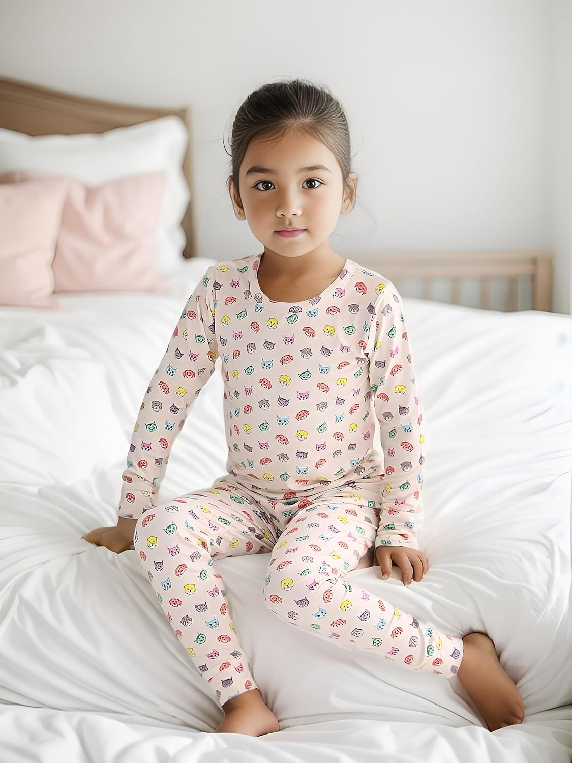 BABY 2T-10Y Toddler Kids Girls Boys Soft Comfy Viscose 2pcs Set Long Sleeve Plain Shirts and Pants Sets