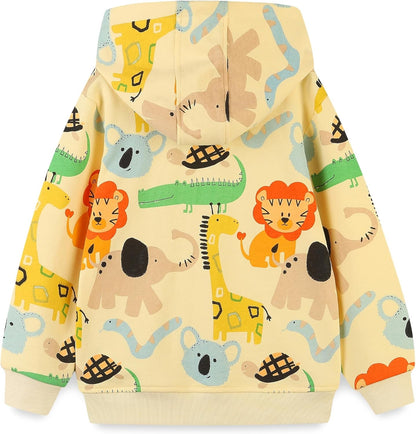 Baby Toddler Boys Dinosaur Hooded Zip Jacket Casual Outerwear Active Sweatshirt