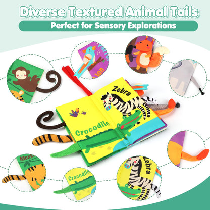 beiens Baby Books Toys, Touch and Feel Crinkle Cloth Book for Infant Baby 0-3-6-12-18 Months, Early