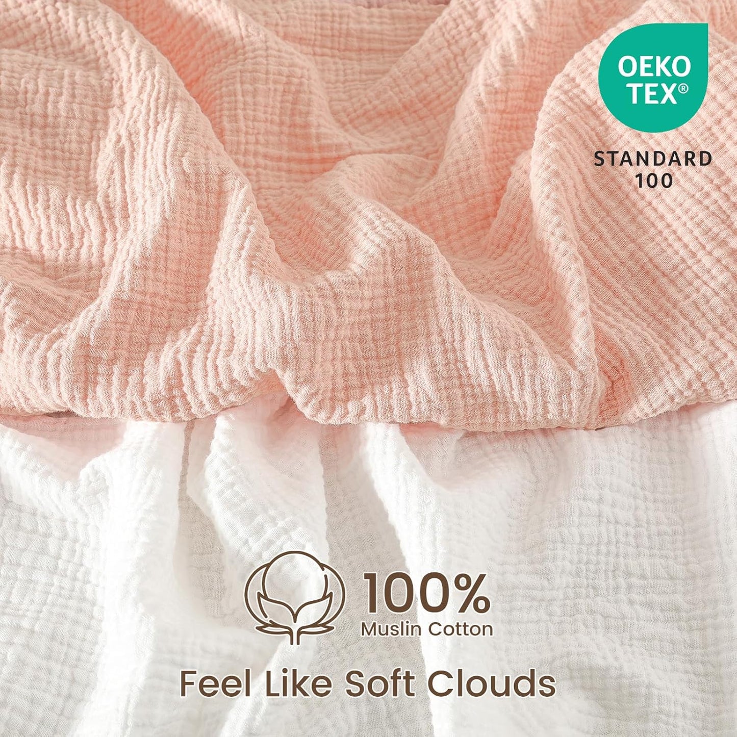 david's kids Muslin Mini Crib Sheets, 2 Pack Cotton Pack N Play Sheets for Boys Girls Neutral, Soft