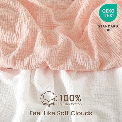 david's kids Muslin Mini Crib Sheets, 2 Pack Cotton Pack N Play Sheets for Boys Girls Neutral, Soft
