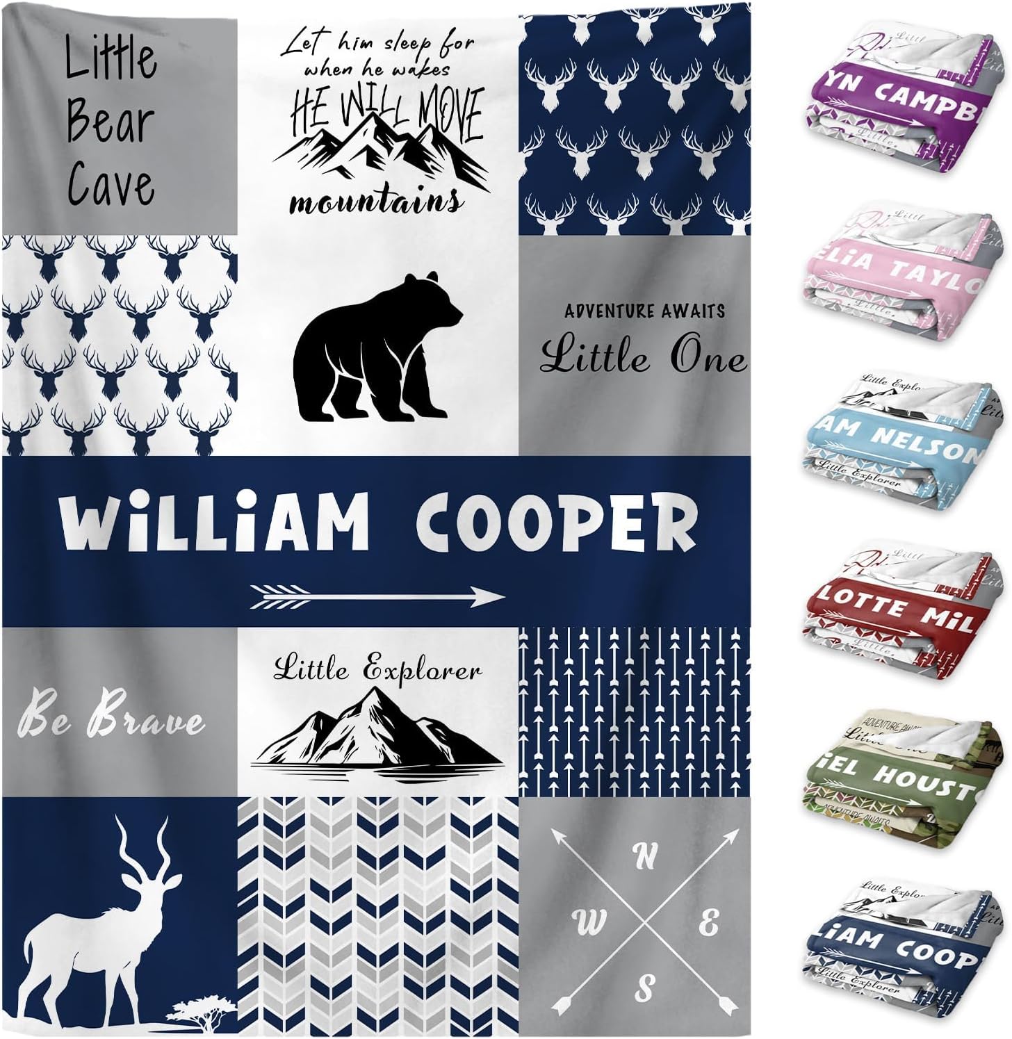 Personalized Baby Blankets for Boys Girls Custom Baby Blanket with Name for Toddlers Kids Fleece
