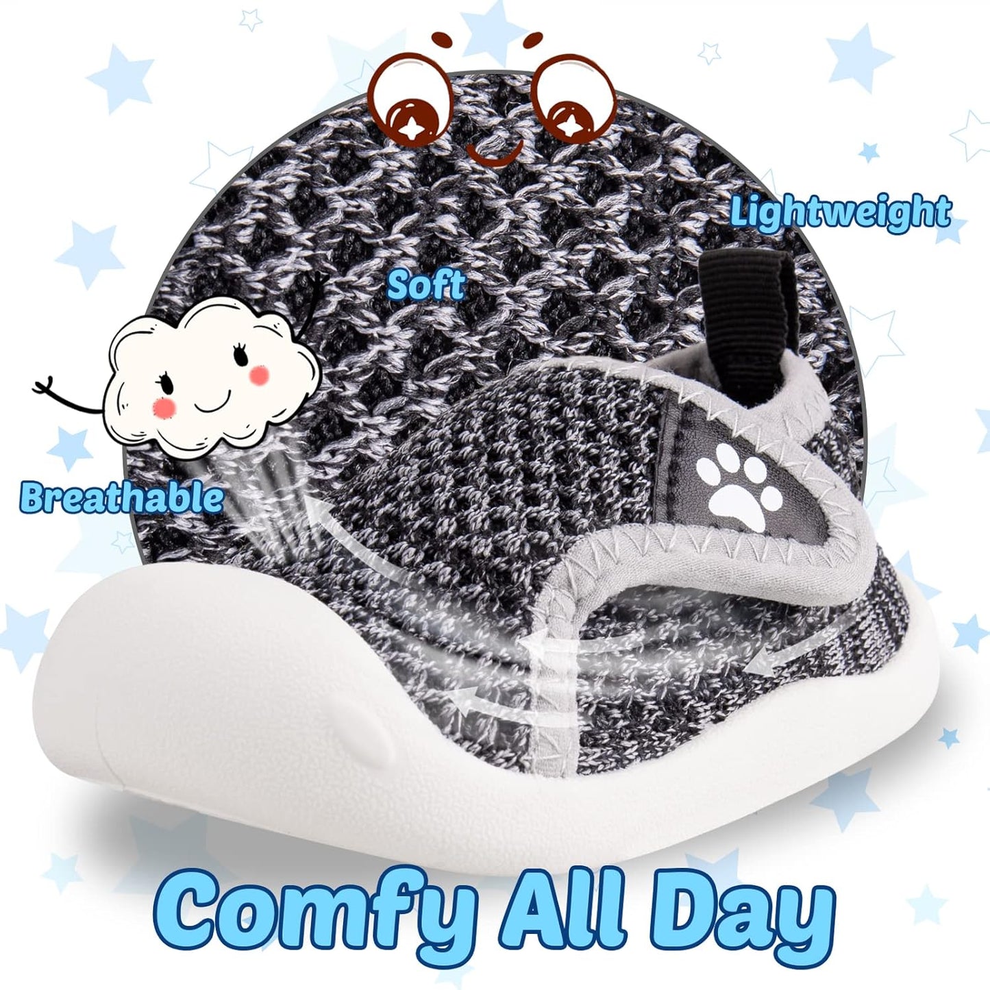 Charrost Toddler Baby Girl Boy First Walking Shoes Checkered Sneakers Sizes 3/4/5/6/7/8T. Soft, Cute,Flexible for First Walkers. Non-Slip, Slip On, Wide Toe Box Indoors Outdoors