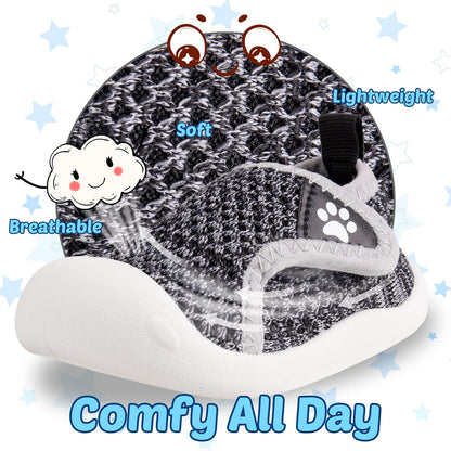 Charrost Toddler Baby Girl Boy First Walking Shoes Checkered Sneakers Sizes 3/4/5/6/7/8T. Soft, Cute,Flexible for First Walkers. Non-Slip, Slip On, Wide Toe Box Indoors Outdoors