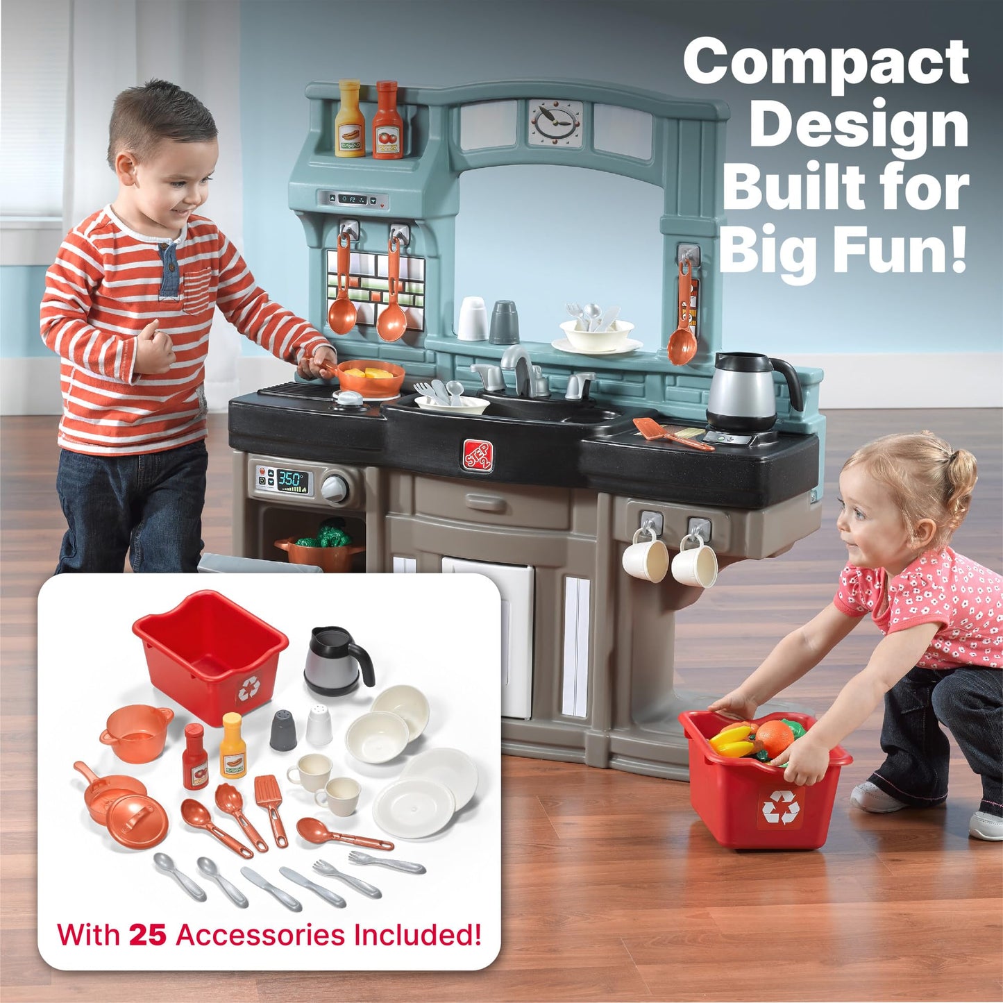 Step2 Best Chefs Kids Kitchen Playset, Indoor/Outdoor Kitchenette, Interactive Play with Lights and