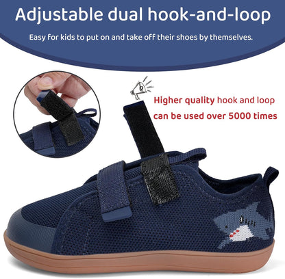 WateLves Toddler Little Kids Wide Barefoot Shoes The First Walking Shoes Girls Boys Breathable Zero Drop Minimalist Sneakers with Wide Toe Box Natural to Grow