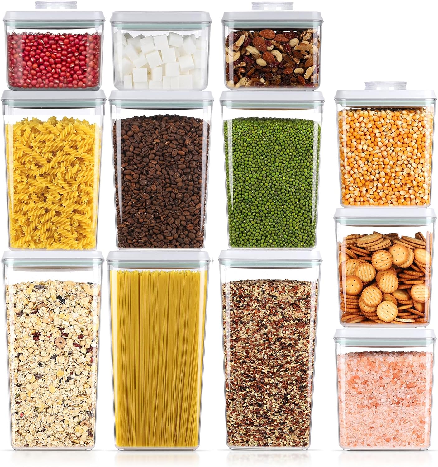 12 Pcs Pop Food Storage Containers Airtight Food Storage Containers Set with Lids Kitchen Pantry