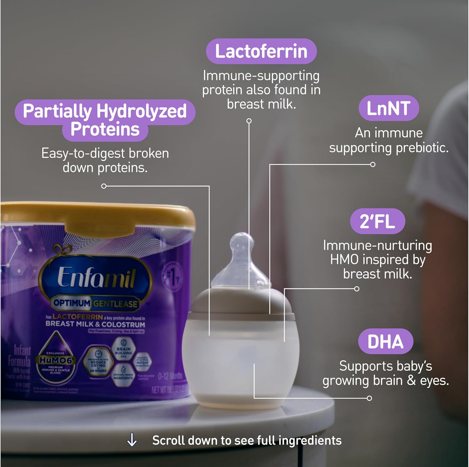 Enfamil Optimum Gentlease Baby Formula, Our Closest Formula to Breast Milk For Fussiness, Crying