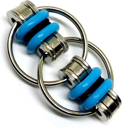 Fidget Roller Chain finger exerciser - Stress Relief Perfect for ADHD, ADD, Anxiety in Office, Studying or work Stocking Stuffers Gifts (3 Piece) (Blue)
