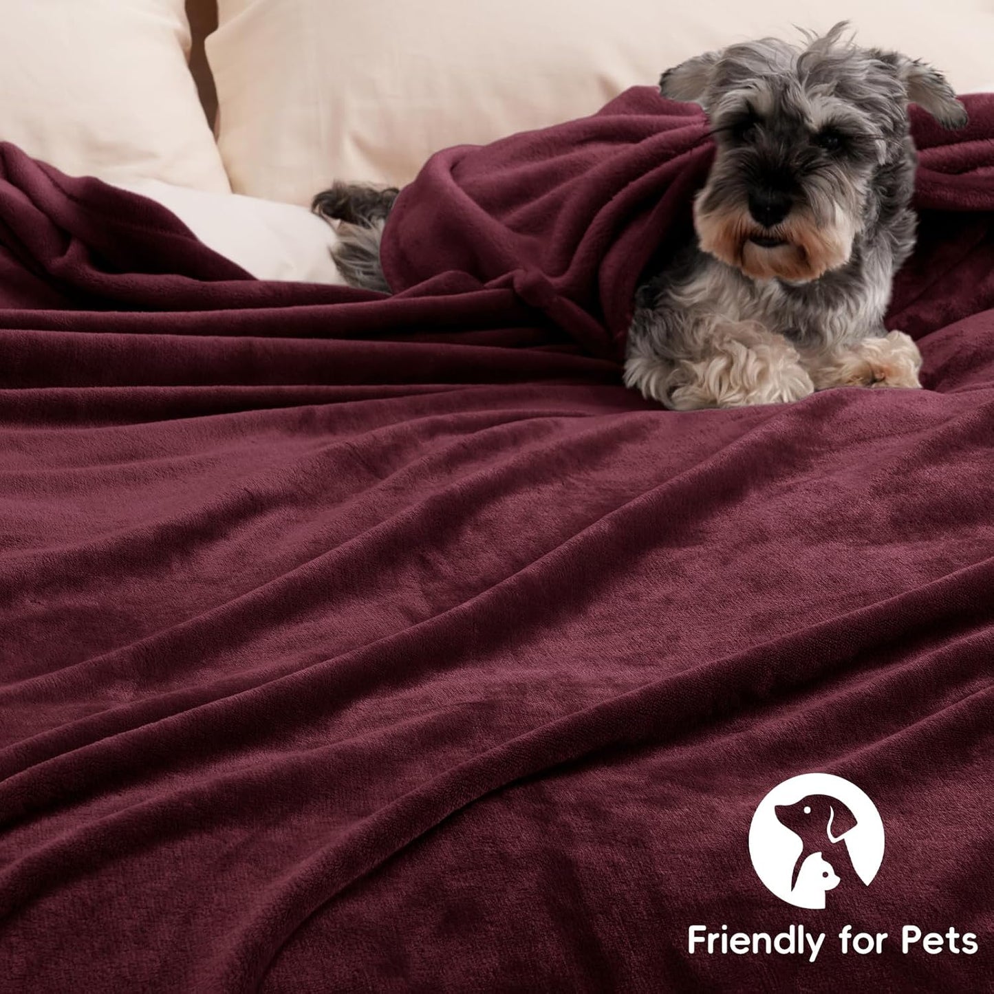 PHF Ultra Soft Fleece Blanket Queen Size, No Shed No Pilling Luxury Plush Cozy 300GSM Lightweight