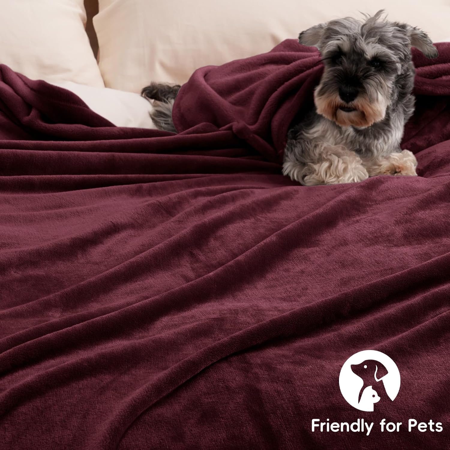 PHF Ultra Soft Fleece Blanket Queen Size, No Shed No Pilling Luxury Plush Cozy 300GSM Lightweight