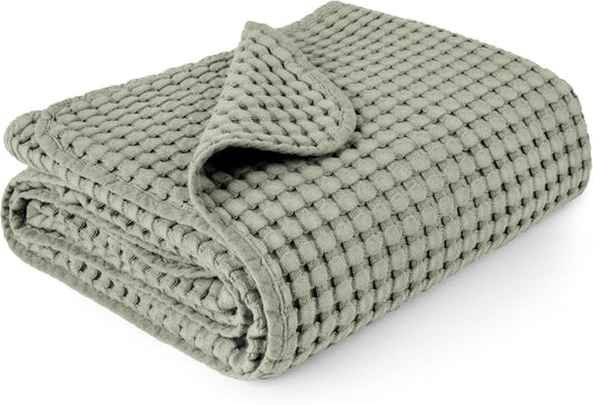 Konssy Waffle Baby Blanket - Soft & Cozy Nursery Swaddle Blanket, Lightweight Toddler Throw for