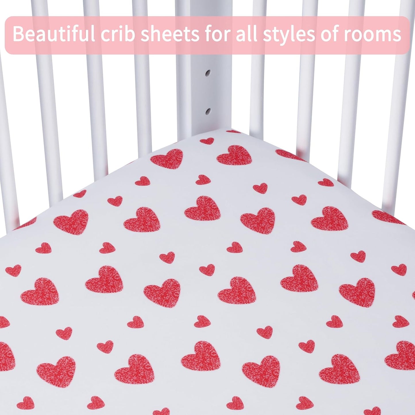 Baby Crib Sheets for Boys Girls, 2 Pack Fitted Crib Sheet for Standard Crib and Toddler Mattress