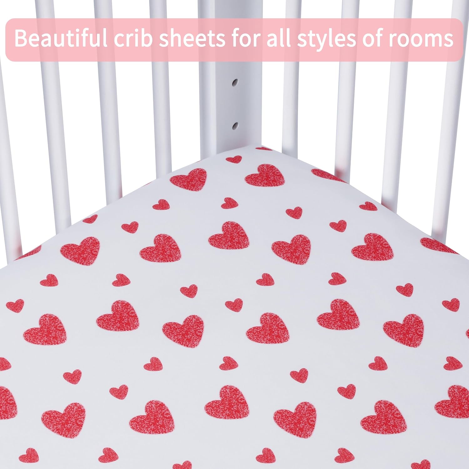 Baby Crib Sheets for Boys Girls, 2 Pack Fitted Crib Sheet for Standard Crib and Toddler Mattress