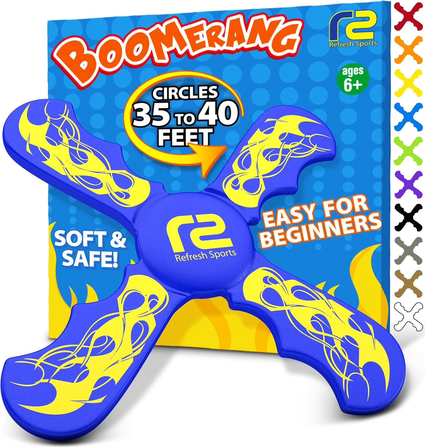 Fun Boomerang - Kids Outdoor Flying Disc Game - Soft & Easy to Use - Birthday Gifts for Boys & Girls All Ages - Best Boy Gifts for 6 7 8 9 10 Year Old Boys + 2025 Top Toys for Age 8-12 Boy Gift Ideas