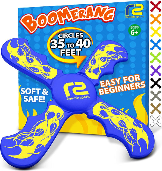 Fun Boomerang - Kids Outdoor Flying Disc Game - Soft & Easy to Use - Birthday Gifts for Boys & Girls All Ages - Best Boy Gifts for 6 7 8 9 10 Year Old Boys + 2025 Top Toys for Age 8-12 Boy Gift Ideas
