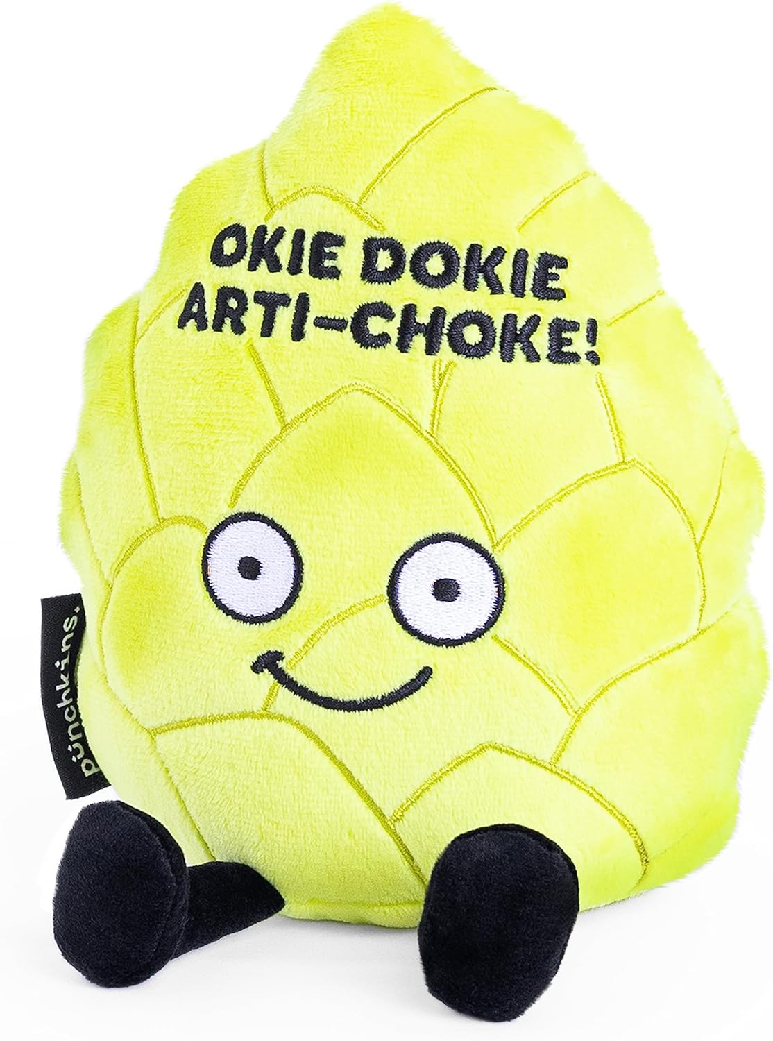 Artichoke Foodie Plushie, Funny Pun Meme Gag Gift, White Elephant, Stocking Stuffer Present, Great for Emotional Support, Fun Desk Accessory, Weighted Base for Display