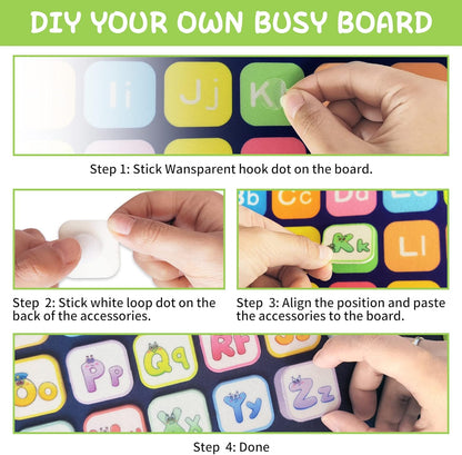 TenFans Busy Board - Montessori Toys for 1 2 3 Years Old - Sensory Toys for Autism - Toddler Toys Gift for Boys & Girls Learning Fine Motor Skills