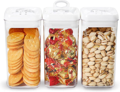 Felli Flip Tite Food Storage Container with Lid Airtight 4" Ring Seal Flip Top, Stackable Acrylic