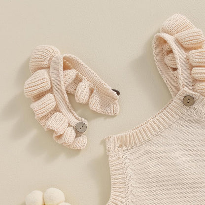 BULINGNA Newborn Infant Baby Girl Summer Romper Sleeveless Floral Knitted Bodysuit One Piece Jumpsuit Baby Girl Overalls