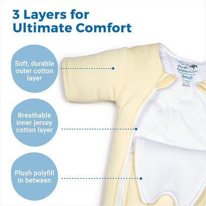 Baby Merlin's Magic Sleepsuit - Cotton Baby Swaddle Transition Product - Soft and Breathable Design, Double Zipper for Easy Diaper Changes, Promotes Safe Sleep - Blue - Large 18-21lbs
