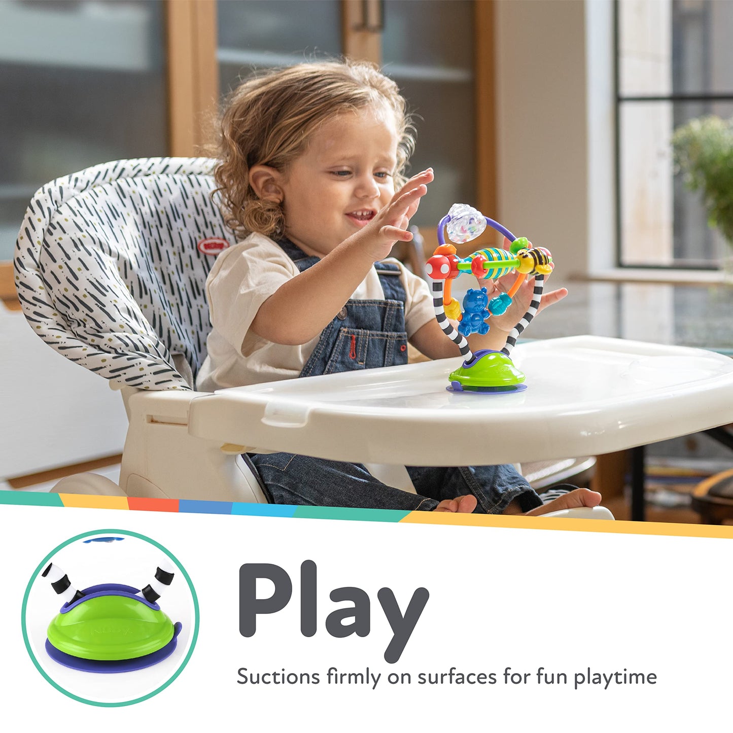 Nuby Silly Spinwheel Toy with Suction Base - Interactive High Chair Toy for Babies and Toddlers