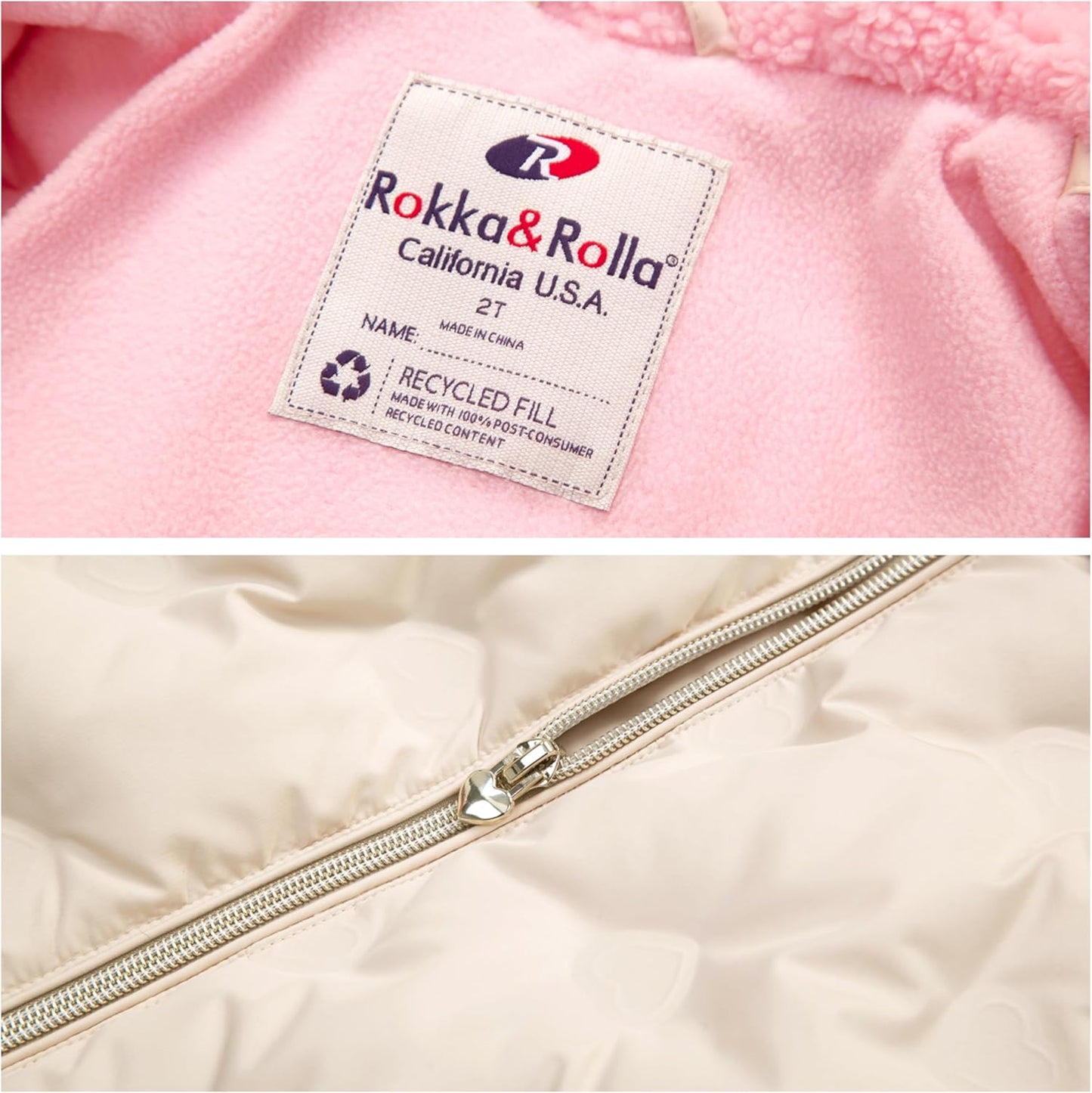 Rokka&Rolla Baby Toddler Girls' Water-Resistant Sherpa Fleece Lined Puffer Jacket Winter Coat