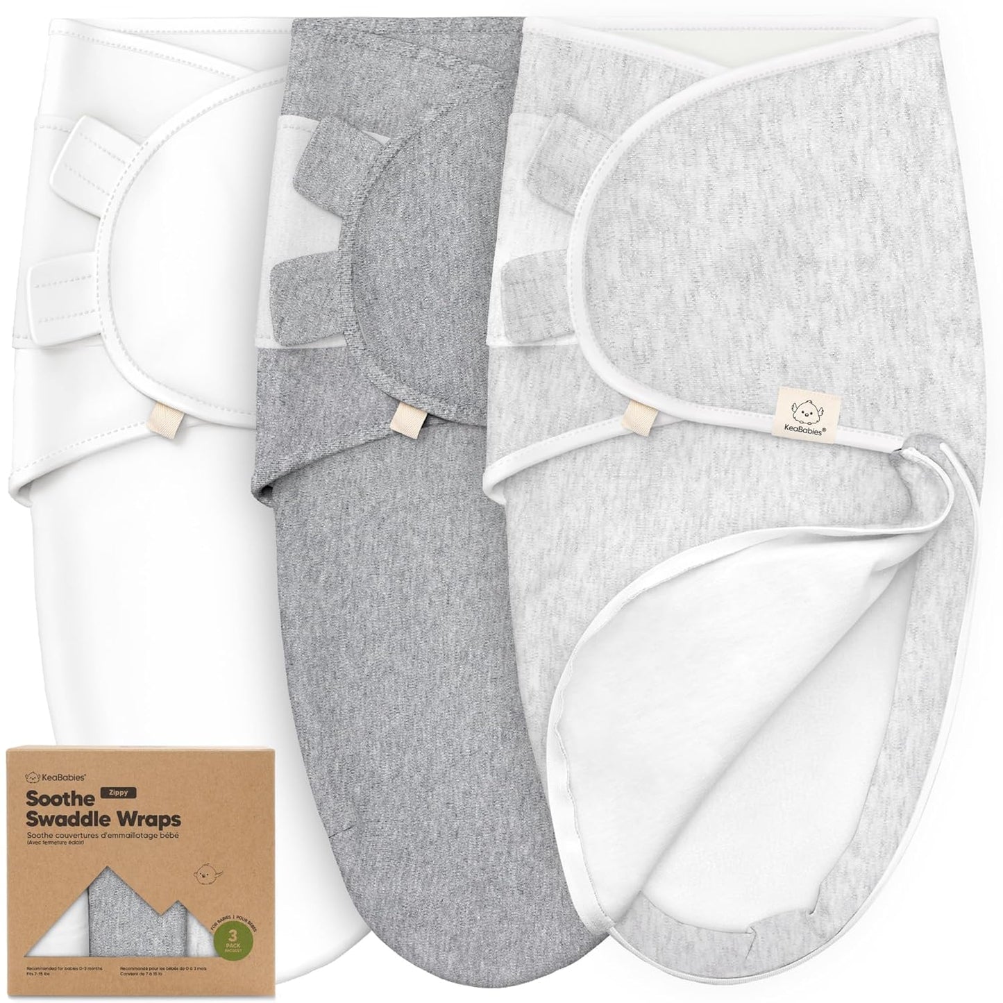 Baby Swaddle Sleep Sacks with Zipper - 3-Pack Swaddles for Newborns 0-3 Months, Infant, Baby Girls