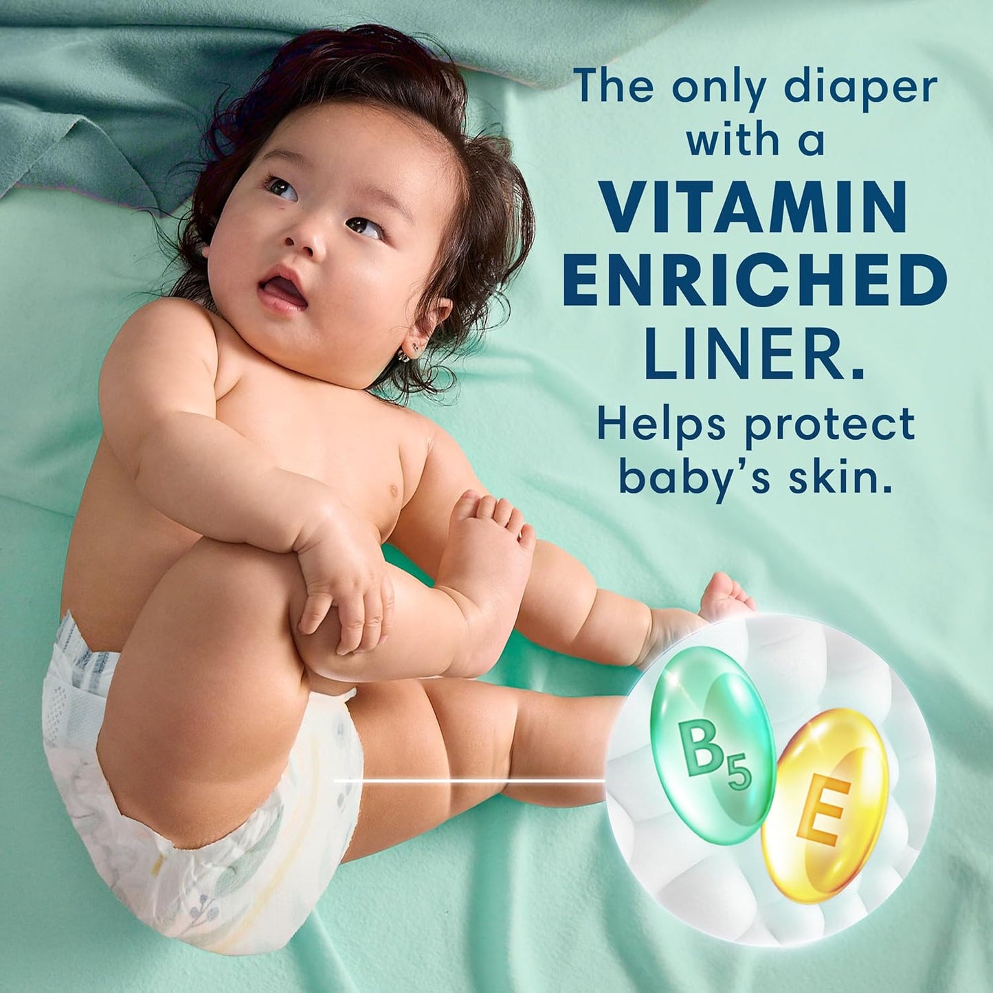 Pampers Pure Protection Baby Diapers, Size 0 (10 lbs ), 128 Count, Up to 100% Leakproof, Premium Plant-based Skin Protection, Hypoallergenic Soft Diapers
