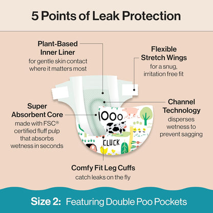 The Honest Company Clean Conscious Diapers for Delicate Skin | Up to 100% Leakproof |