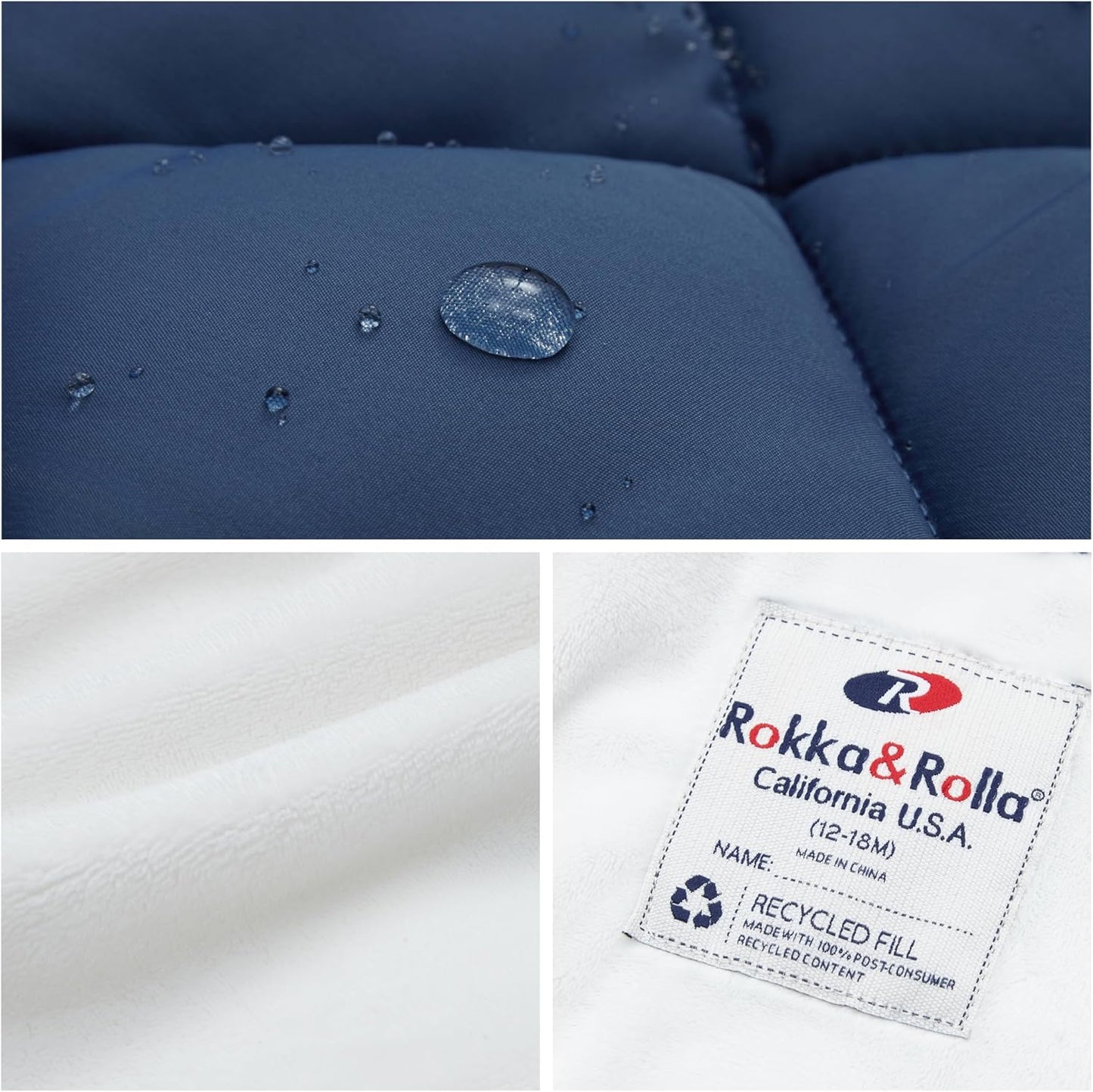 Rokka&Rolla Baby Girls' Water-Resistant Puffer Jacket Hooded Winter Coat with Soft Mini Fur Lining for Newborn Infant Toddler