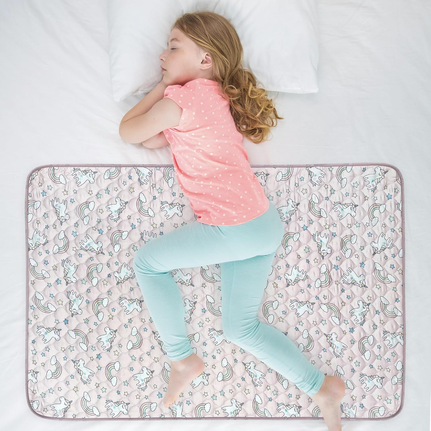Organic Incontinence Pads for Kids & Toddlers - 5 Layer Waterproof Protectors for Overnight Bed