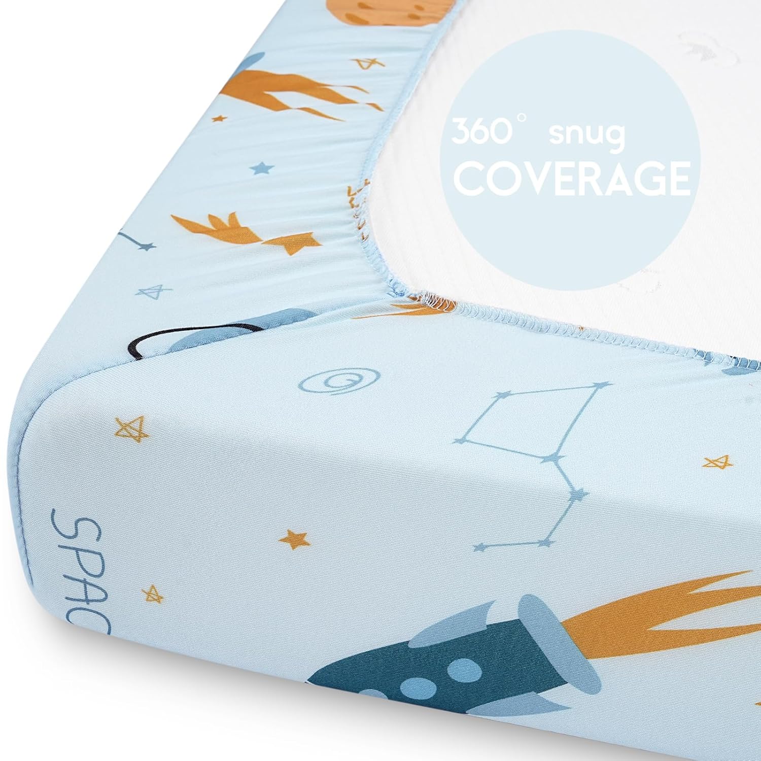 Yoofoss Pack and Play Sheets Fitted, Mini Crib Sheets 2-Pack for Pack N Play Mattress, Stretchy